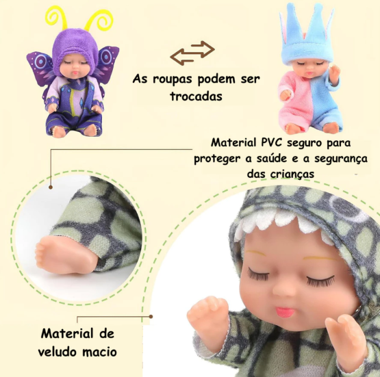 Mini Reborn Fantasy – Bebê com Fantasia e Movimentos
