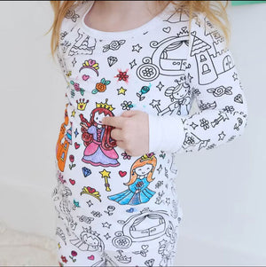Pijama Infantil Para Colorir - Manga Longa & Calça.