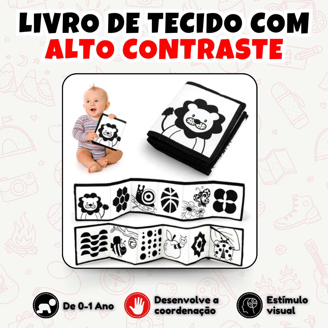 Livro de tecido com alto contraste