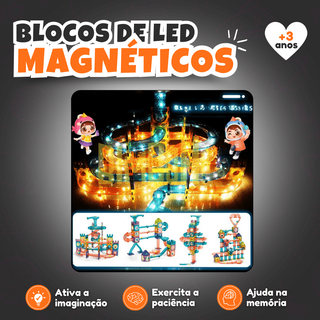 Blocos de Led Magnéticos Montessori - Bimboh