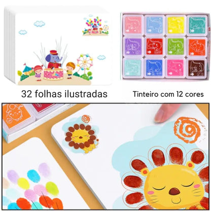 Cartões de colorir com dedos