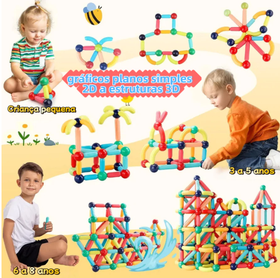 Brinquedo Magnético Montessori – Kit com 42 Peças