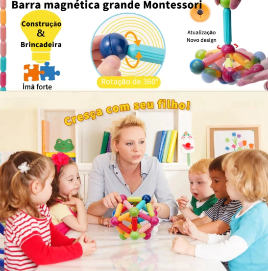 Brinquedo Magnético Montessori – Kit com 42 Peças